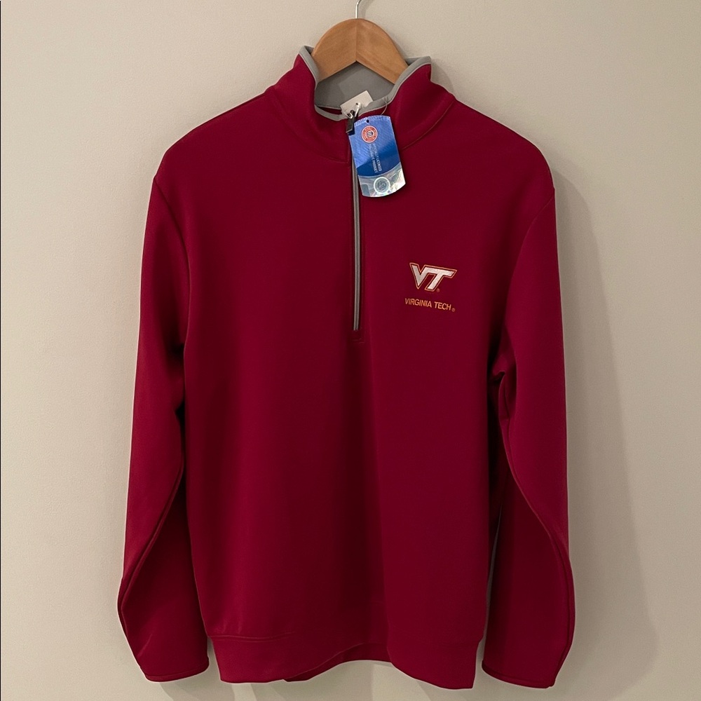 Antigua Cabernet and Silver VT Quarter-Zip Pullover